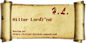 Hiller Loránd névjegykártya