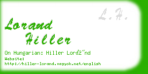lorand hiller business card